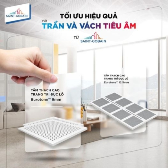 TẤM THẠCH CAO TRANG TRÍ ĐỤC LỖ EUROTONE